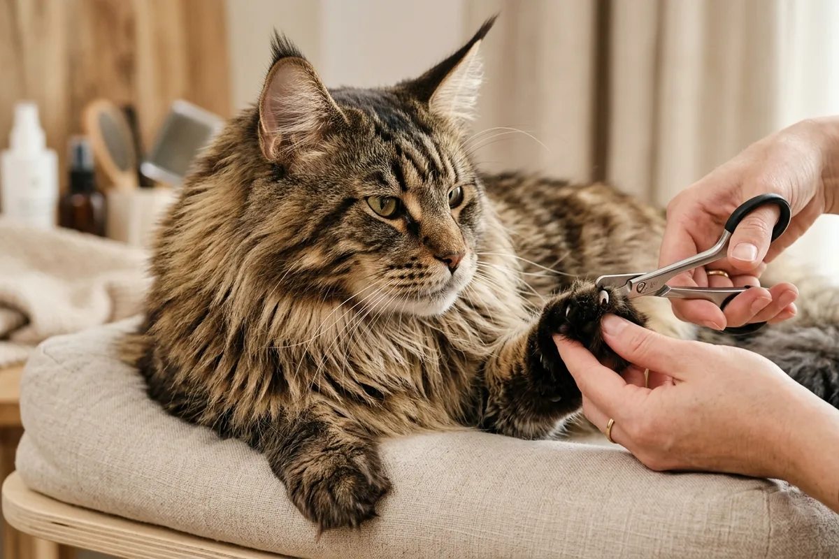 Cómo Cortar las Uñas a un Maine Coon: Guía Segura, Herramientas y Manejo de Garras Fuertes