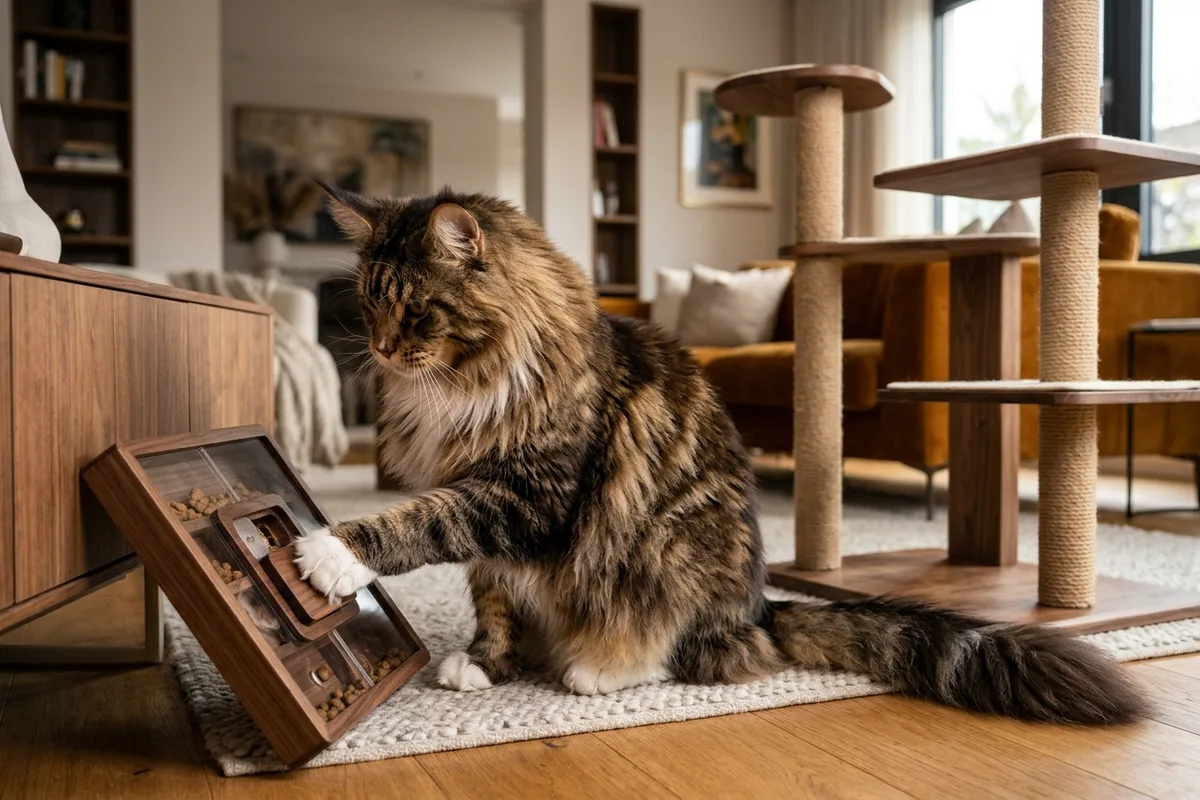 Juguetes Interactivos y Enriquecimiento Ambiental para el Maine Coon: Estimulación Mental y Física