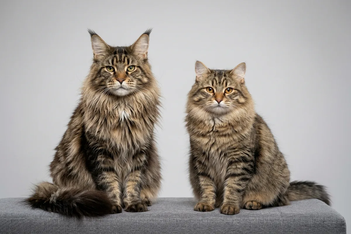Maine Coon vs Gato Siberiano: Diferencias de Pelaje, Fisiología y Carácter