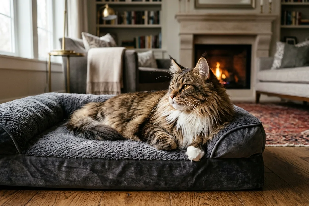 Mejores Camas Ortopédicas para Gatos Maine Coon: Soporte de Peso, Dimensiones y Confort