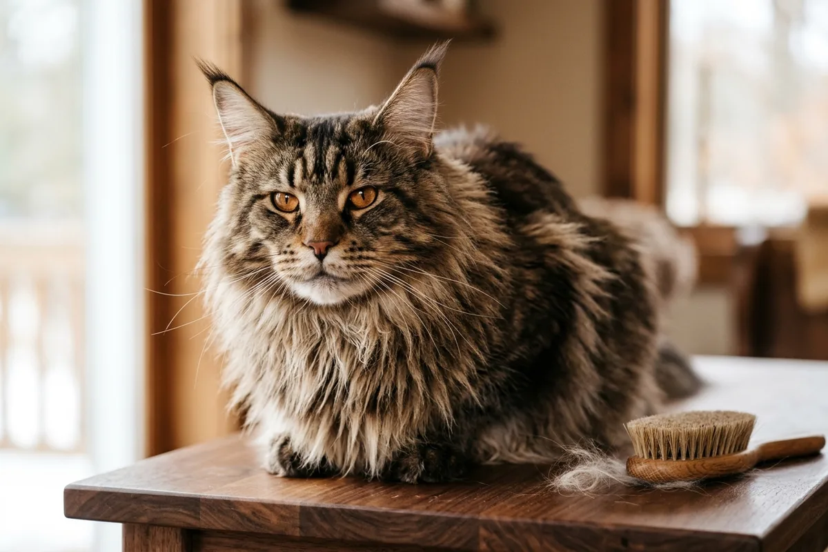 Muda de Pelo Estacional en el Maine Coon: Fases de Caída del Manto, Cepillado y Nutrición