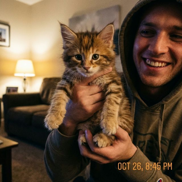 Cachorro Maine Coon en casa